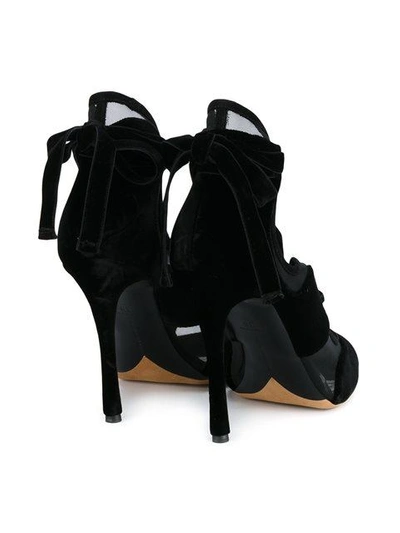 Shop Tabitha Simmons Black Freya 120 Suede Lace Up Sandals