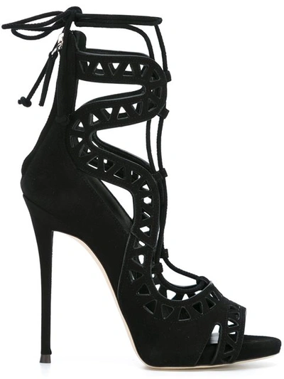 Giuseppe Zanotti Coline Lace Up High Heel Sandals In Black