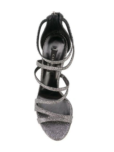 Shop Casadei Strappy Metallic Sandals