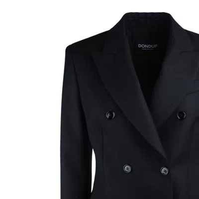 Dondup Black Wool Twill Suit In Black