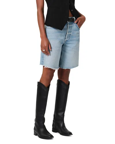 Citizen Of Humanity Citizens Of Humanity Ayla High Waist Raw Hem Cutoff Denim Bermuda Shorts In Bianca