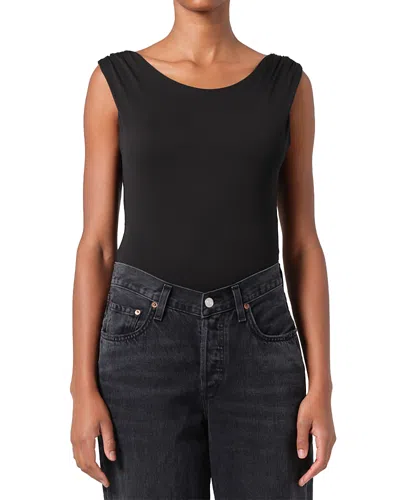 Agolde Ara Low Back Twist Bodysuit In Black