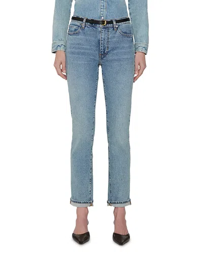 Frame The Borrowed High Rise Ankle Slim Leg Jeans In Ricochet In Ricochet