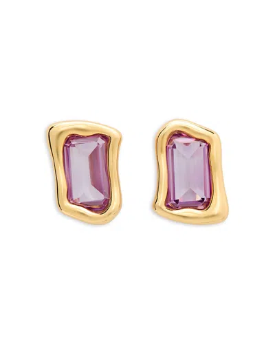 Kate Spade Cubic Zirconia Statement Stud Earrings In Purple/gold