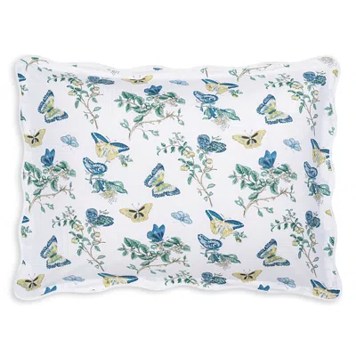 Matouk Baudin Butterfly 500 Thread Count Cotton Percale Sham In Prussian Blue