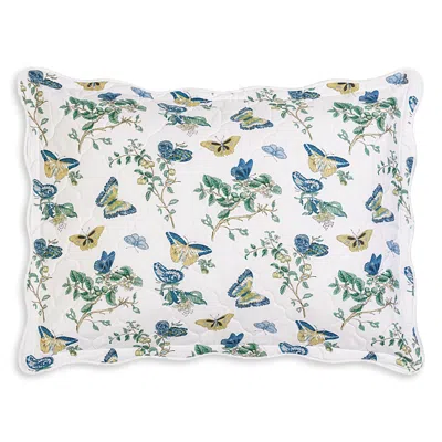 Matouk Baudin Butterfly 500 Thread Count Cotton Percale Sham In Prussian Blue