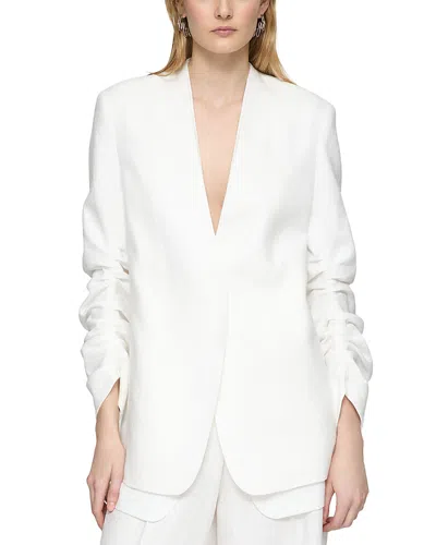 Lafayette 148 Linen Ruched Sleeve Blazer & Vest In White