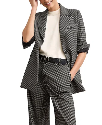 M.m.lafleur The Rossi Blazer - Knit Suiting In Classic Check