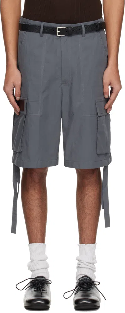 Carrer Gray Ripstop Cargo Shorts In Grey