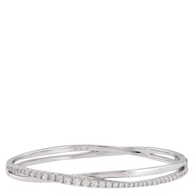 Swarovski Twist Soft Bangle Rhodium Shiny White In White