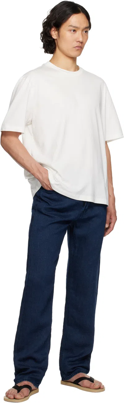 The Row Boxy Cut Cotton T-shirt With Short Sleeves In White