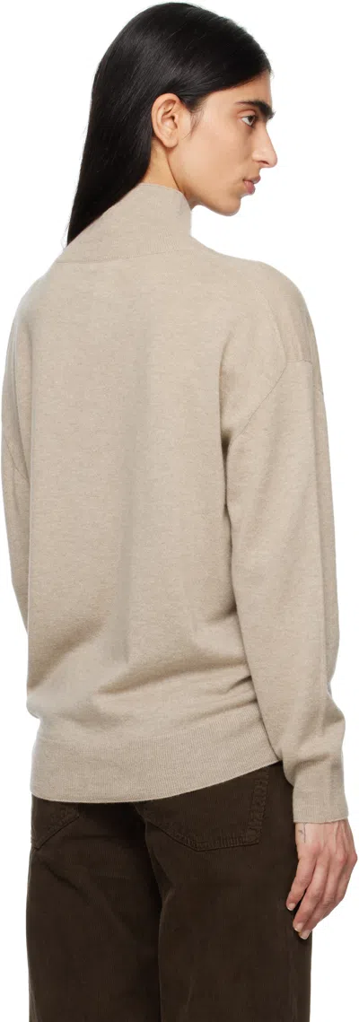 The Row Jabari Mock-neck Oversized Cashmere Sweater In Beige Melange