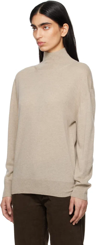 The Row Jabari Mock-neck Oversized Cashmere Sweater In Beige Melange