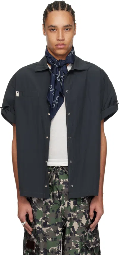 Carrer Navy Seersucker Light Shirt In Dark Navy