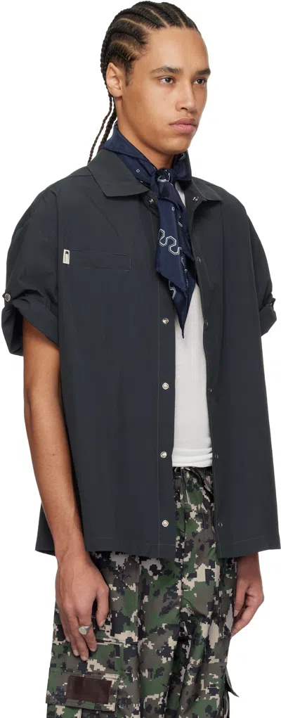 Carrer Navy Seersucker Light Shirt In Dark Navy