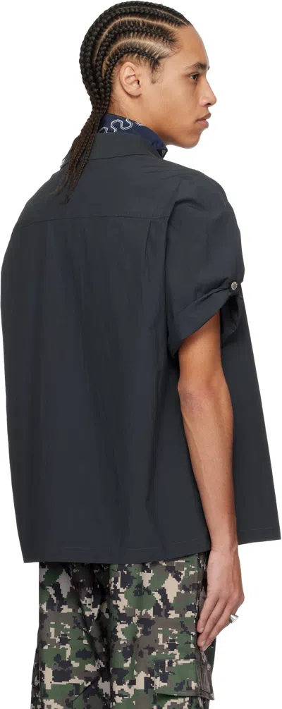 Carrer Navy Seersucker Light Shirt In Dark Navy