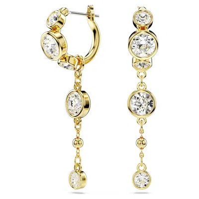 Swarovski Imber Pierced Earrings Gold Shiny Crystal In White