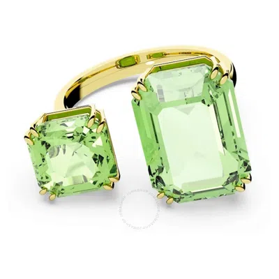 Swarovski Millenia Cocktail Ring Gold Shiny Peridot In Green