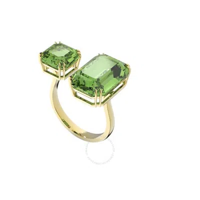 Swarovski Millenia Cocktail Ring Gold Shiny Peridot In Green