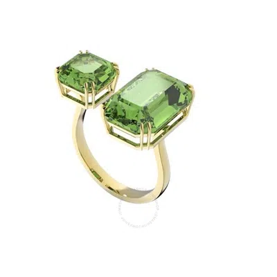 Swarovski Millenia Cocktail Ring Gold Shiny Peridot In Green