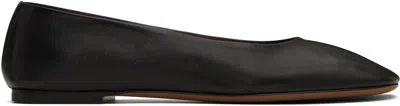 The Row Black Square Ballerina Flats In Blk Black