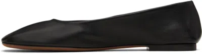 The Row Black Square Ballerina Flats In Blk Black
