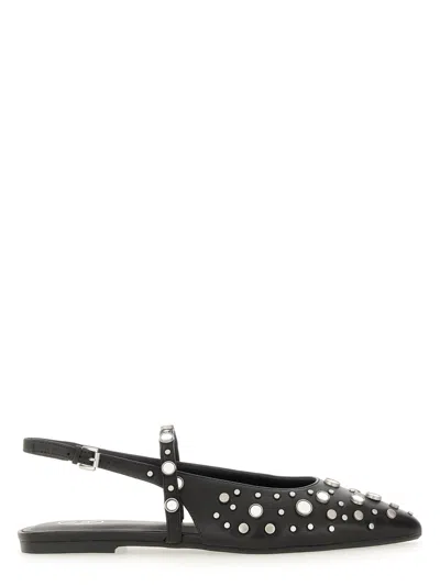 Ash Brenda Lace-up Flat Sandals In Black