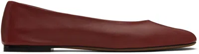 The Row Burgundy Square Ballerina Flats In Rus Rust