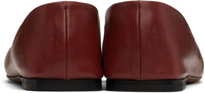 The Row Burgundy Square Ballerina Flats In Rus Rust