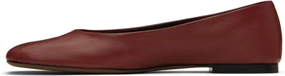 The Row Burgundy Square Ballerina Flats In Rus Rust