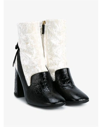 Shop Erdem Leather And Velvet Boots