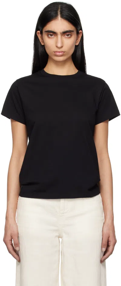 The Row Calibi Silk Blend Crew Neck T-shirt In Black