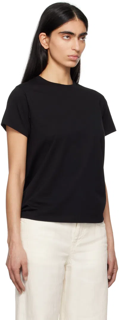 The Row Calibi Silk Blend Crew Neck T-shirt In Black