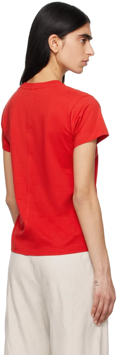 The Row Florie T-shirt With Red Center Detail In Rojo