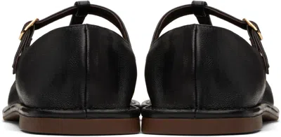 The Row Pointed T-strap Flat Shoes In Smooth Lamb Leather In White