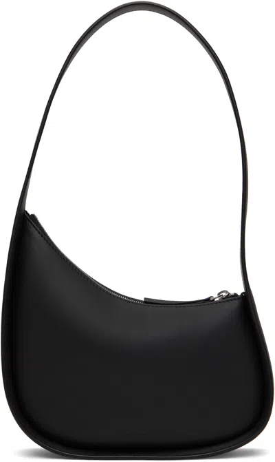 The Row Half Moon Black Leather Bag In Black Pld