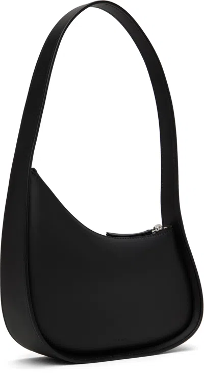 The Row Half Moon Black Leather Bag In Black Pld