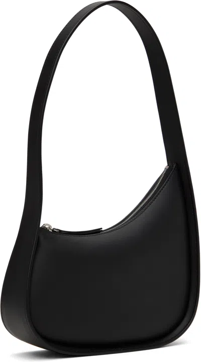 The Row Half Moon Black Leather Bag In Black Pld