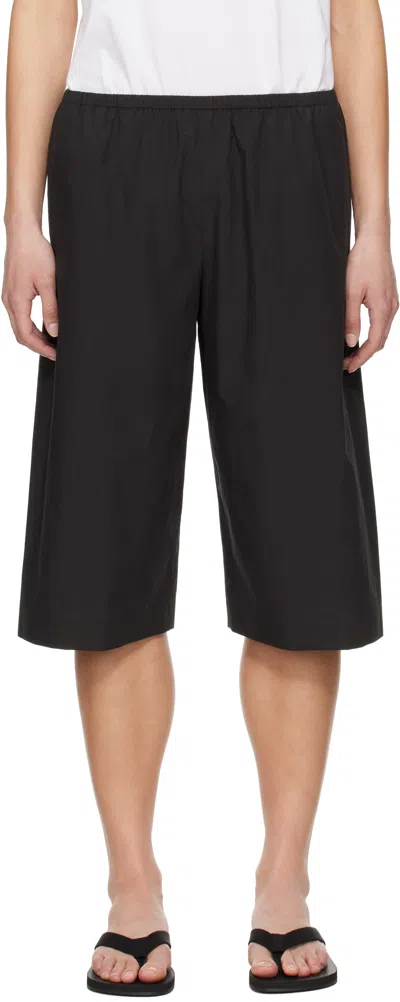 The Row Black Eliot Shorts In Blk Black
