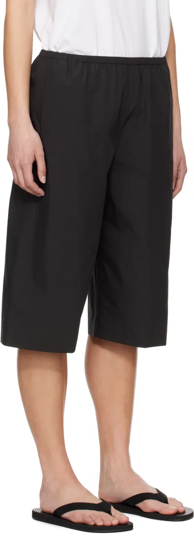 The Row Black Eliot Shorts In Blk Black