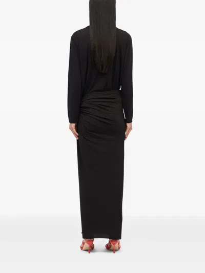 Msgm Draped Maxi Skirt In Black