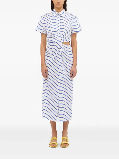 Msgm Cut-out Maxi Dress In White