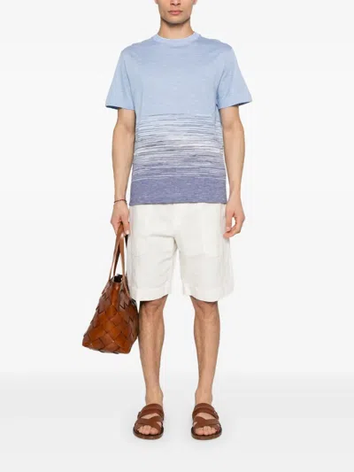 Missoni Men's Flame Cotton And Linen T-shirt | Size Small | Us25sl09 Color Bj00mrs72iz In Multicolour