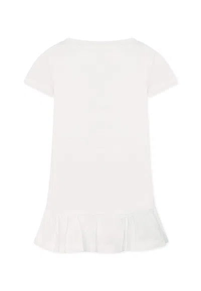 Monnalisa Maxi White T-shirt For Girl With Alice In Wonderland In White
