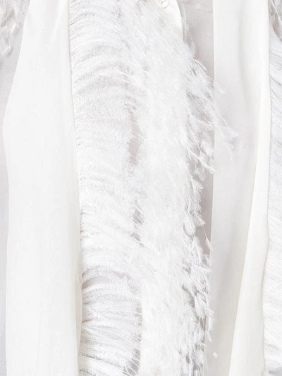 Shop Christopher Kane Feather Trim Shirt  In White