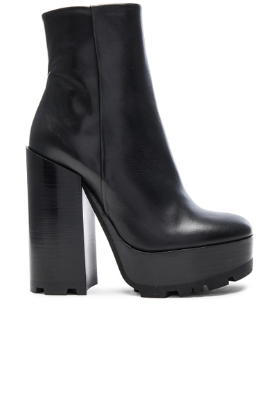 Shop Jil Sander Platform Leather Boots In Black