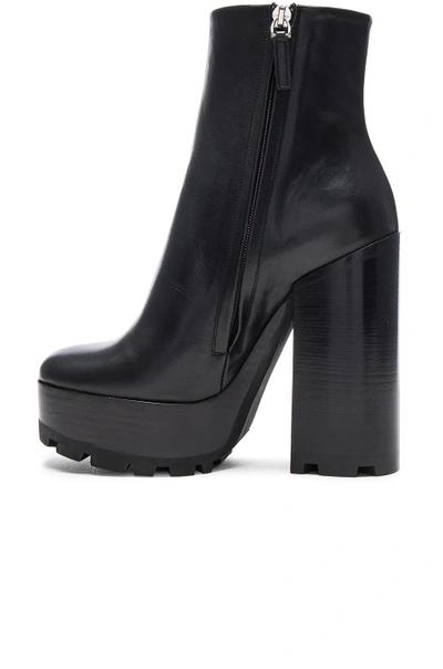 Shop Jil Sander Platform Leather Boots In Black