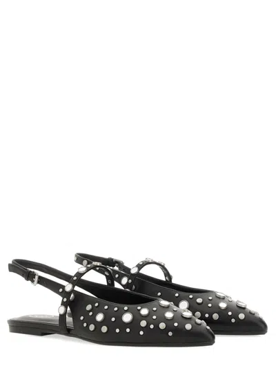 Ash Brenda Lace-up Flat Sandals In Black