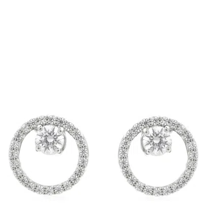 Swarovski Constella Pierced Earrings Stud Cz Rhodium Shiny White In White