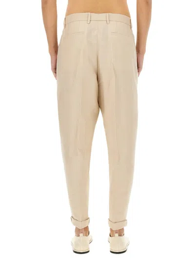 Dolce & Gabbana Pant Canvas Sand Front Pleated In Beige